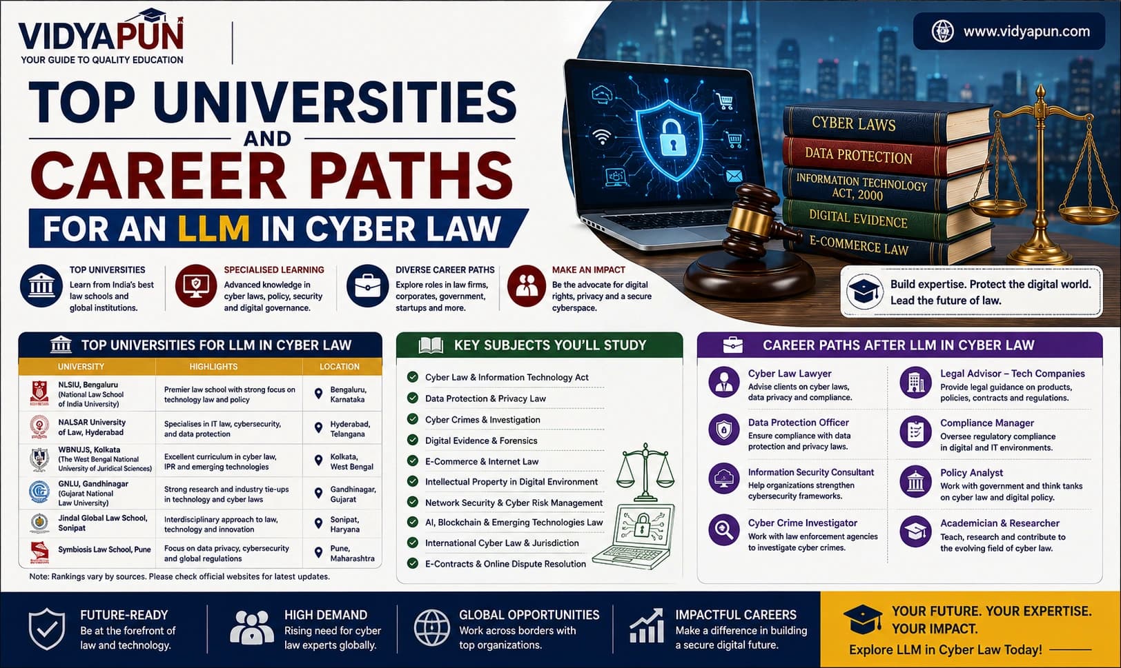 Top Universities and Career Paths for an LLM in Cyber Law