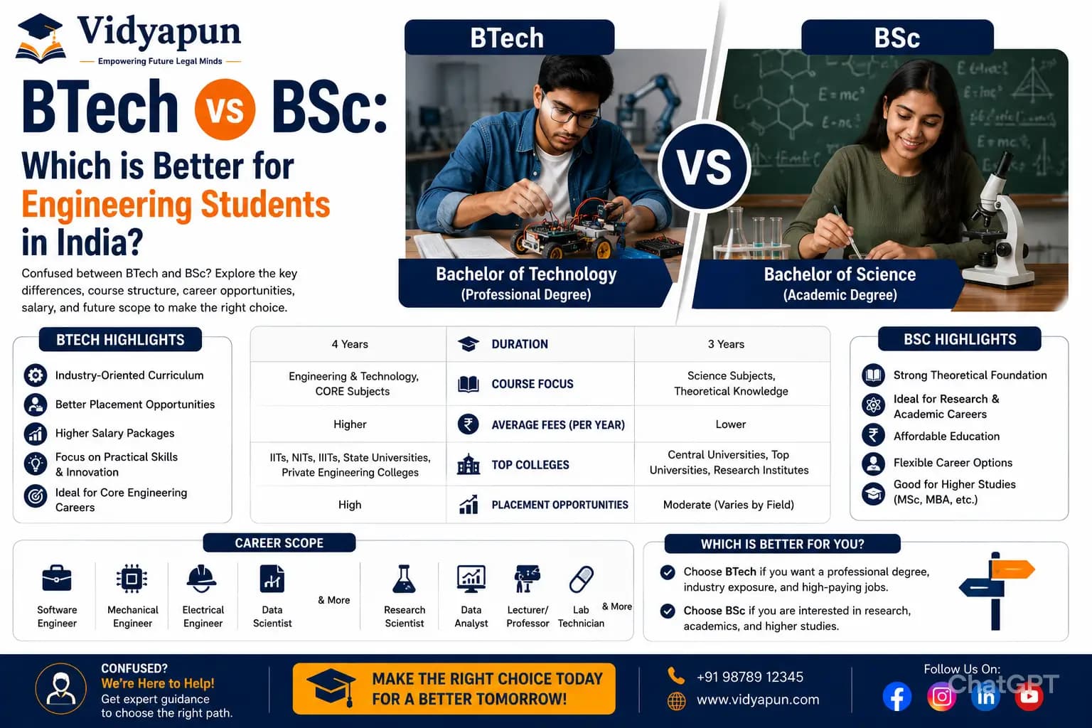 BTech vs BSc: Which is Better in India 2026?