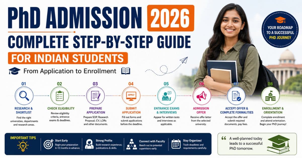 PhD Admission 2026 Complete Step-by-Step Guide for Indian Students from Application to Enrollment