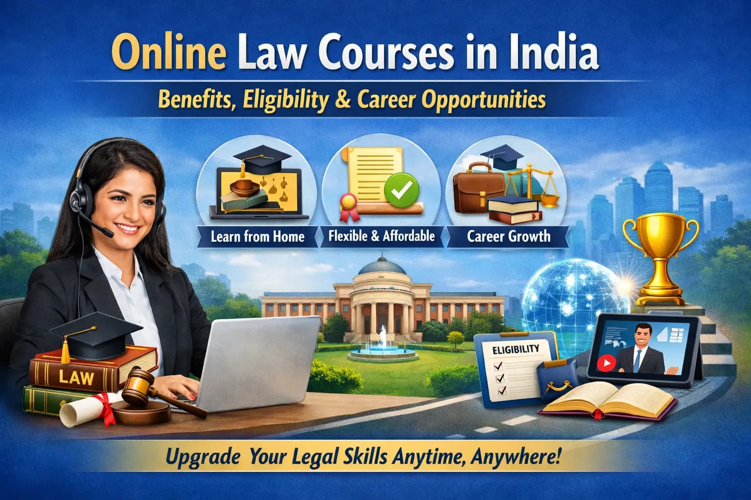 Online Law Courses in India: Benefits, Eligibility & Career Opportunities
