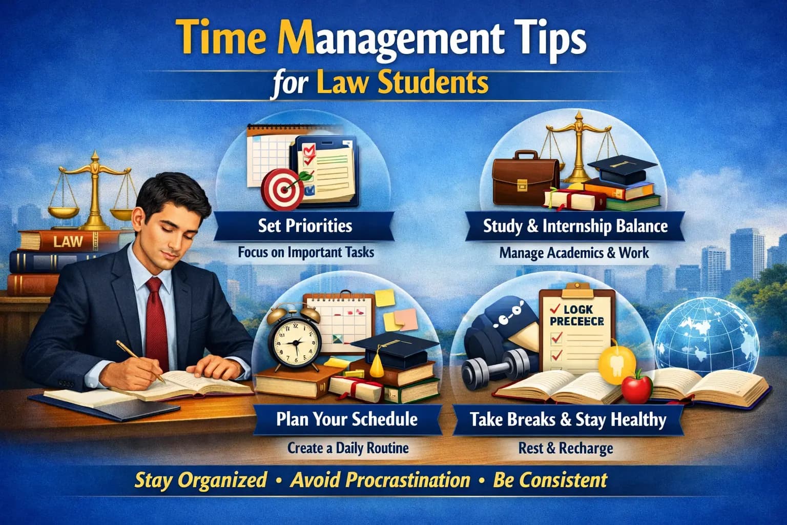 Time Management Tips for Law Students: How to Balance Studies, Internships, and Career Preparation