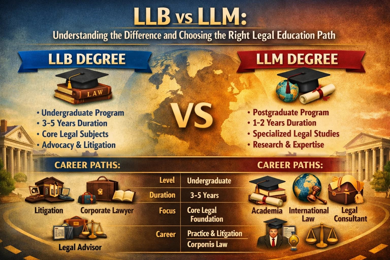 LLB vs LLM: Understanding the Difference and Choosing the Right Legal Education Path