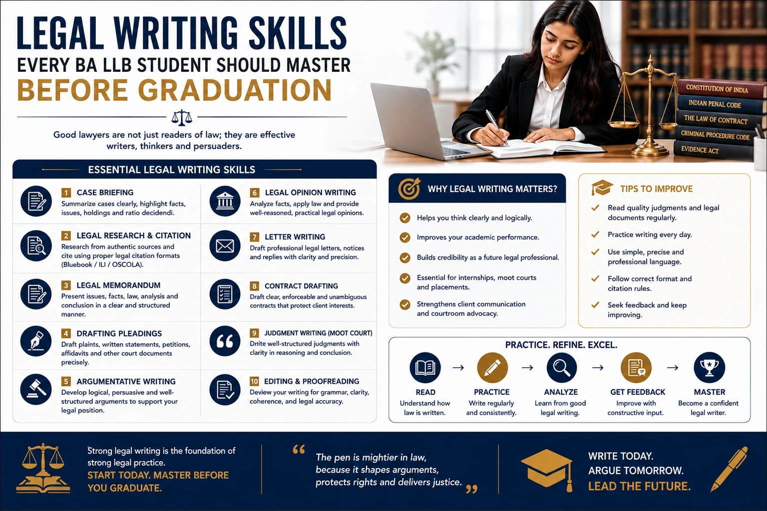 Legal Writing Skills Every BA LLB Student Should Master Before Graduation