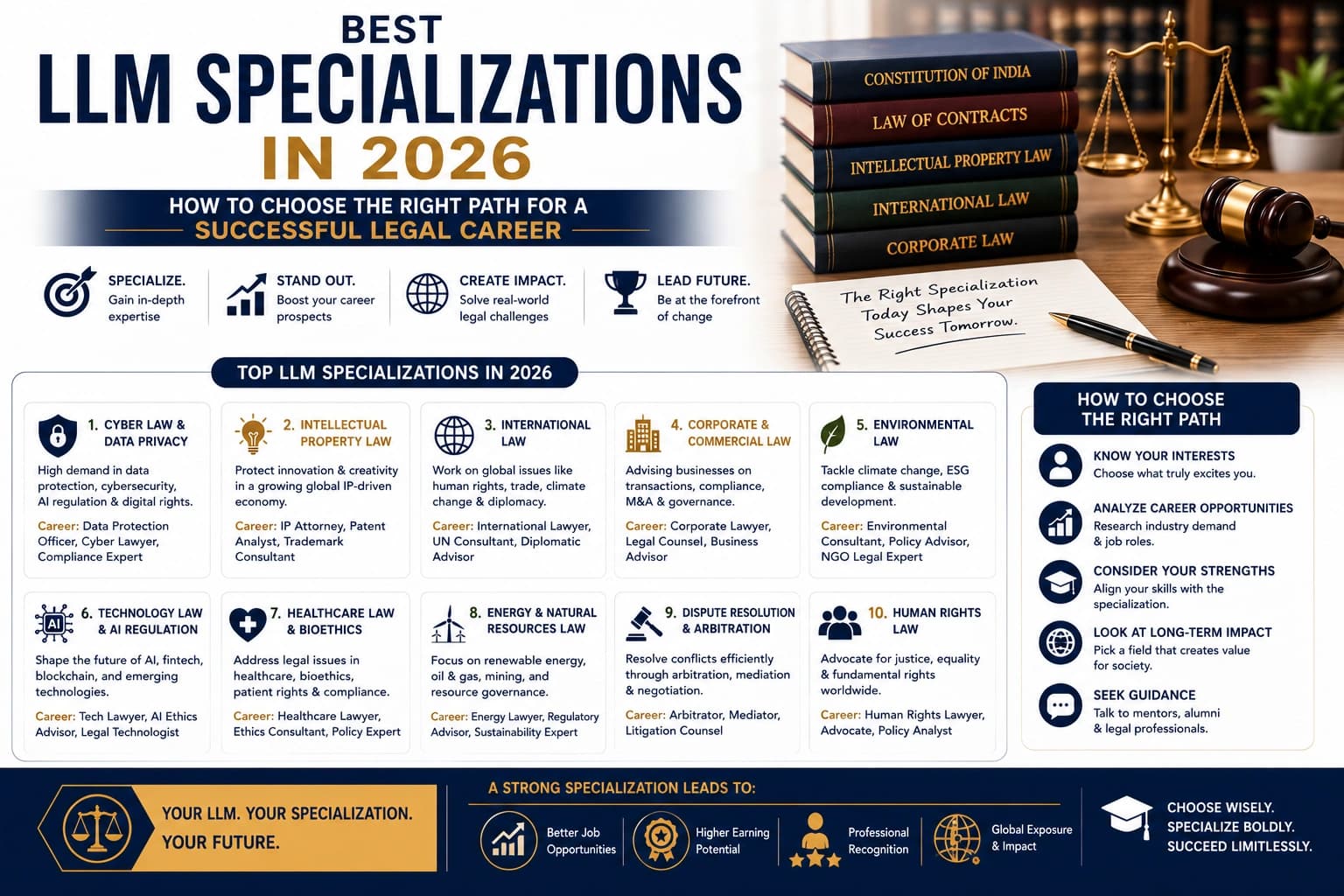 Best LLM Specializations in 2026: How to Choose the Right Path for a Successful Legal Career