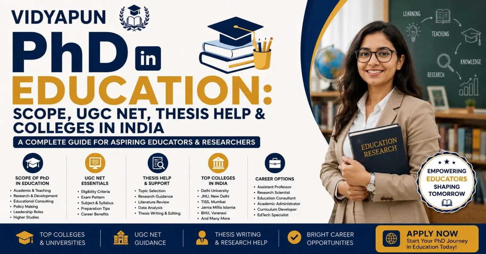 PhD in Education in India: Scope, UGC NET, Thesis Help & Top Colleges