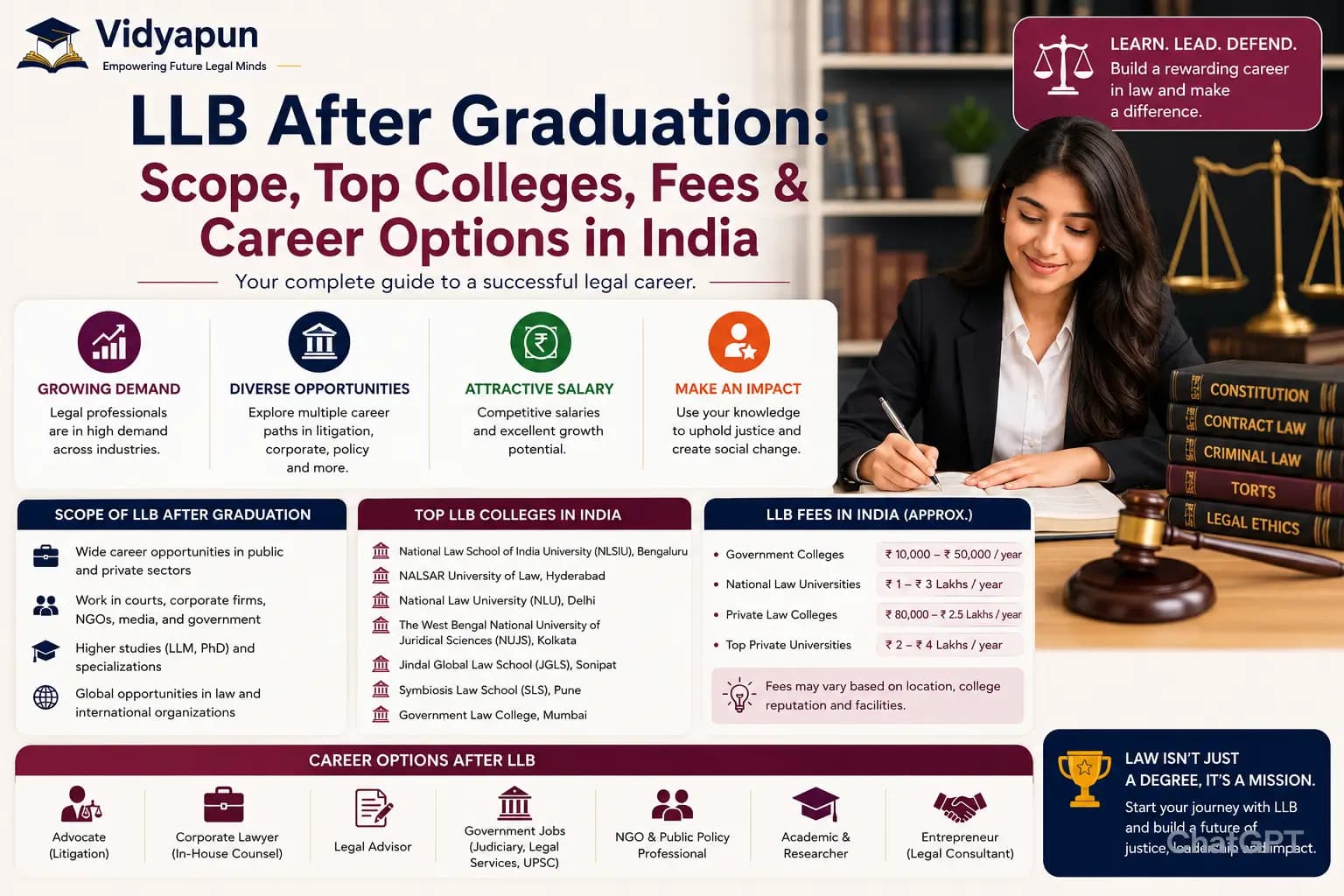 LLB After Graduation: Scope, Colleges, Fees & Careers India